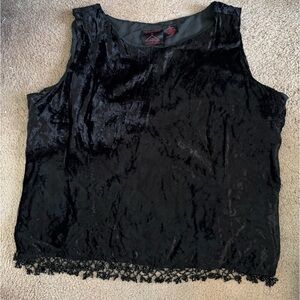 NWOT Anthony Mark Hankins Black Velvet Beaded Trim Tank Top
